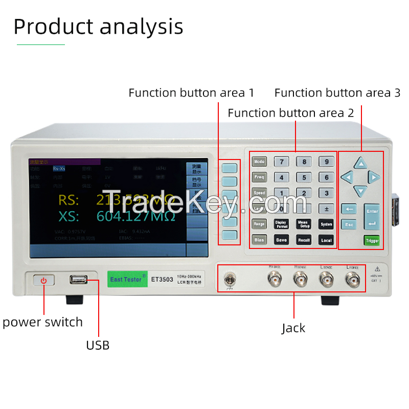 Lcr Meter with 1MHz Accuracy: 0.05%, Continuous Frequency Adjustable, 1MHz Step, 6 1/2 Display