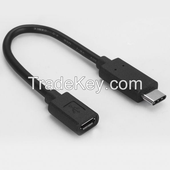 Type C Male to Micro Type B 2.0 Female Adapter Cable