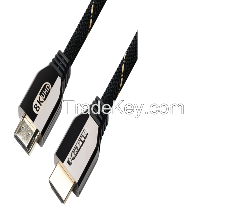 Hdmi 2.1v Cable 30awg  Od:6.5  Golden Plug         Male To Male 