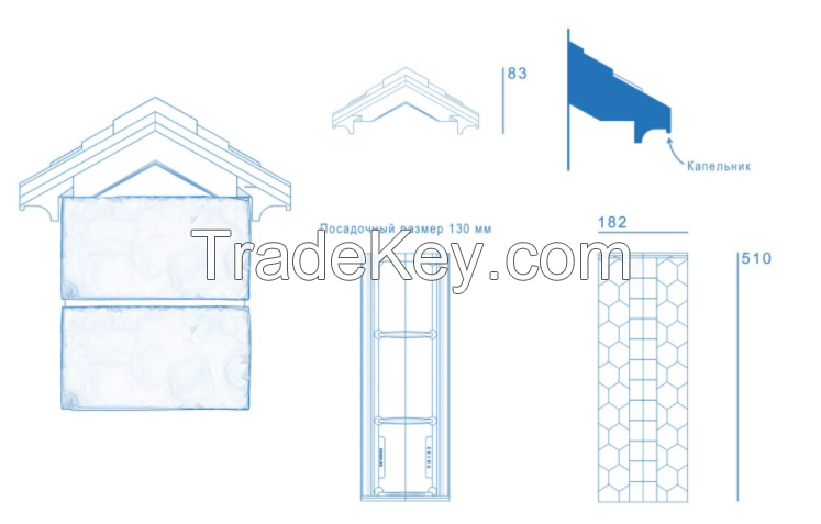 Parapet with 1 / 2 brick landing