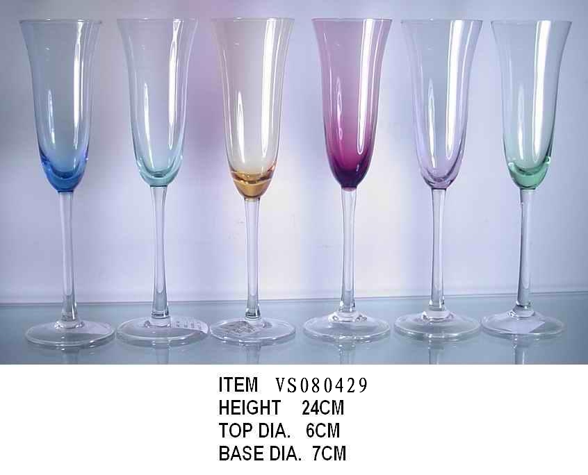 Color glass goblets set
