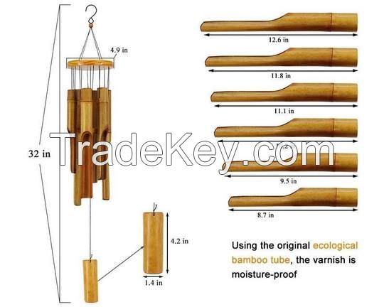 Bamboo Series Wind Chimes- 30 Inch, 6 Tubes