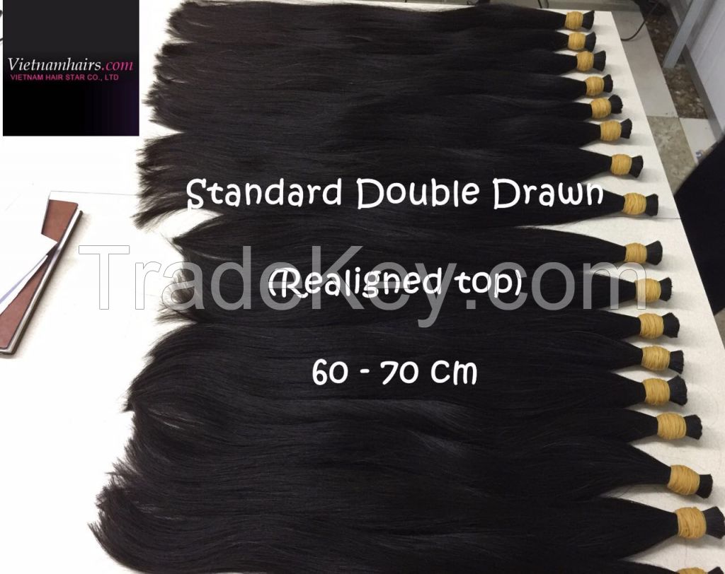 Best quality short hair double drawn remy hair