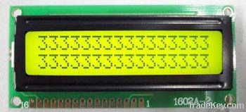 STN Yellow Green 16 x 2 Character LCD Module with LED Backlig