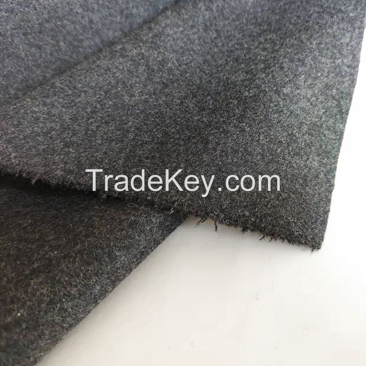 50%light grey melton wool fabric boiled blinket jersey blend cashmere suiting