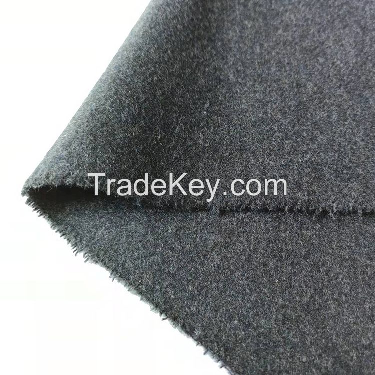 50%light grey melton wool fabric boiled blinket jersey blend cashmere suiting