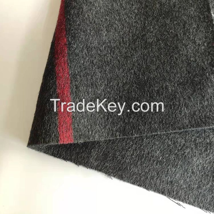 Tarpaulin waterproof sisal cloth Beige 70%wool double-sided heterochromatic smooth wool tartan fabrics 920G