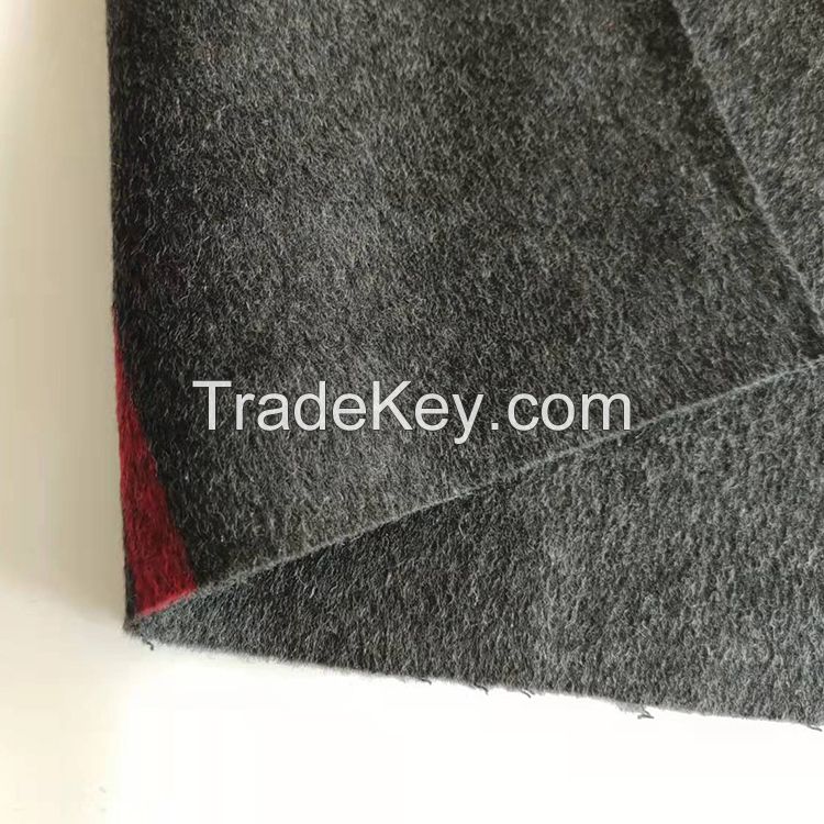 Tarpaulin waterproof sisal cloth Beige 70%wool double-sided heterochromatic smooth wool tartan fabrics 920G
