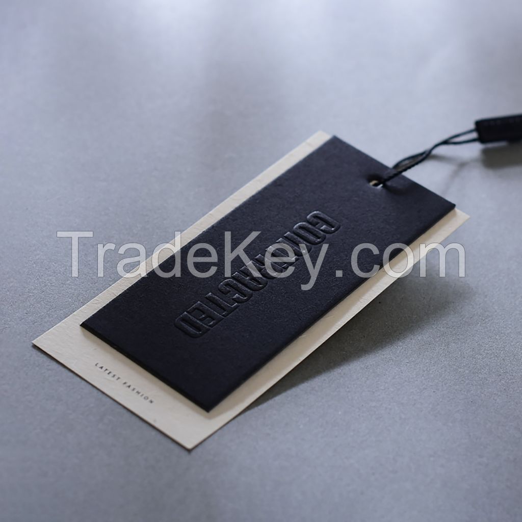 Custom Black Swing Tags, Composed Hang Tags, Double tags, Clothing Hang Tags