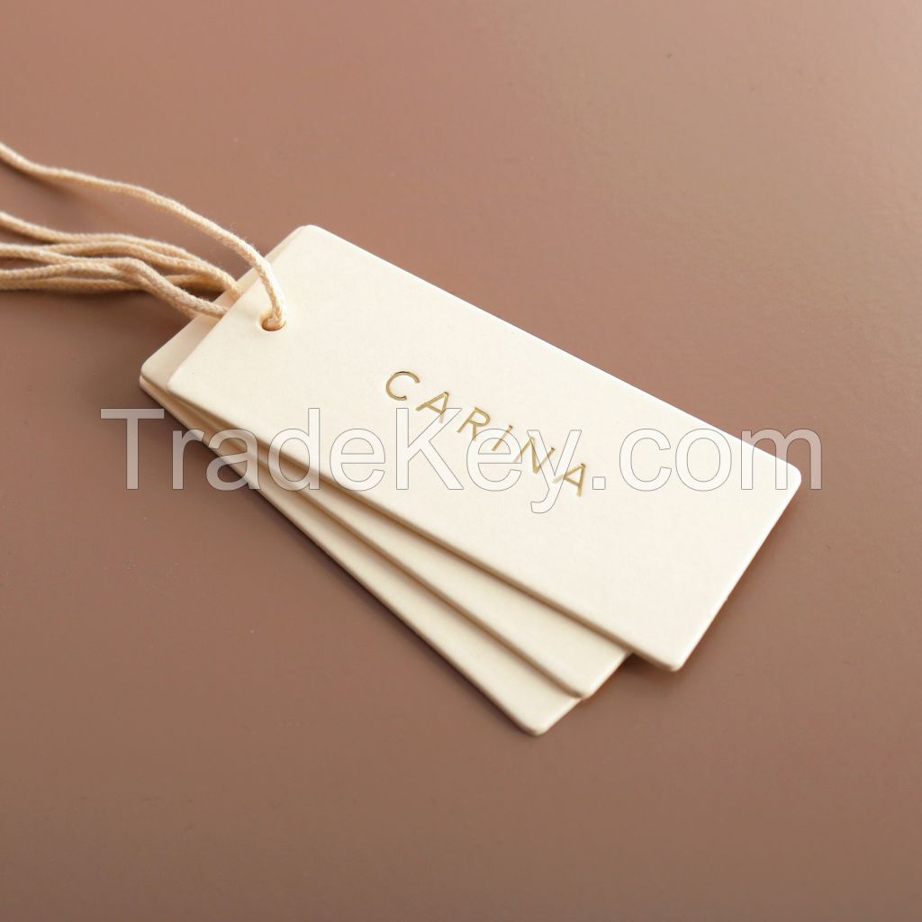 Custom Thick Hang Tag for Clothing Gold Foiled Paper Hang Tags