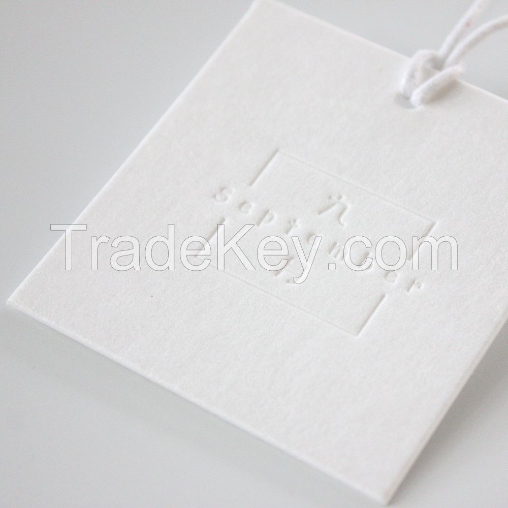 Embossed Paper Hang Tags for Products, Brand Hang Tags, Clothing Hang tags