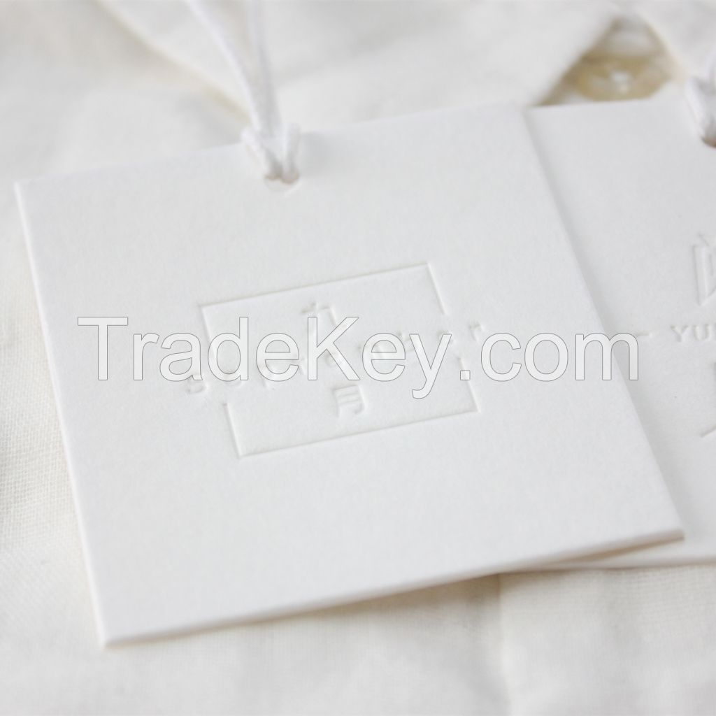 Embossed Paper Hang Tags for Products, Brand Hang Tags, Clothing Hang tags