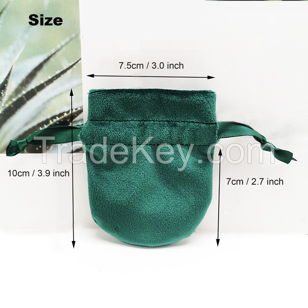 Velvet Jewelry Pouches, Small Silky Velvet Jewelry Pouch, Gift Bag, Drawstring Bags, Pocket Purse, Emerald Green Small Jewelry Bag Lipsticks Earrings Necklace