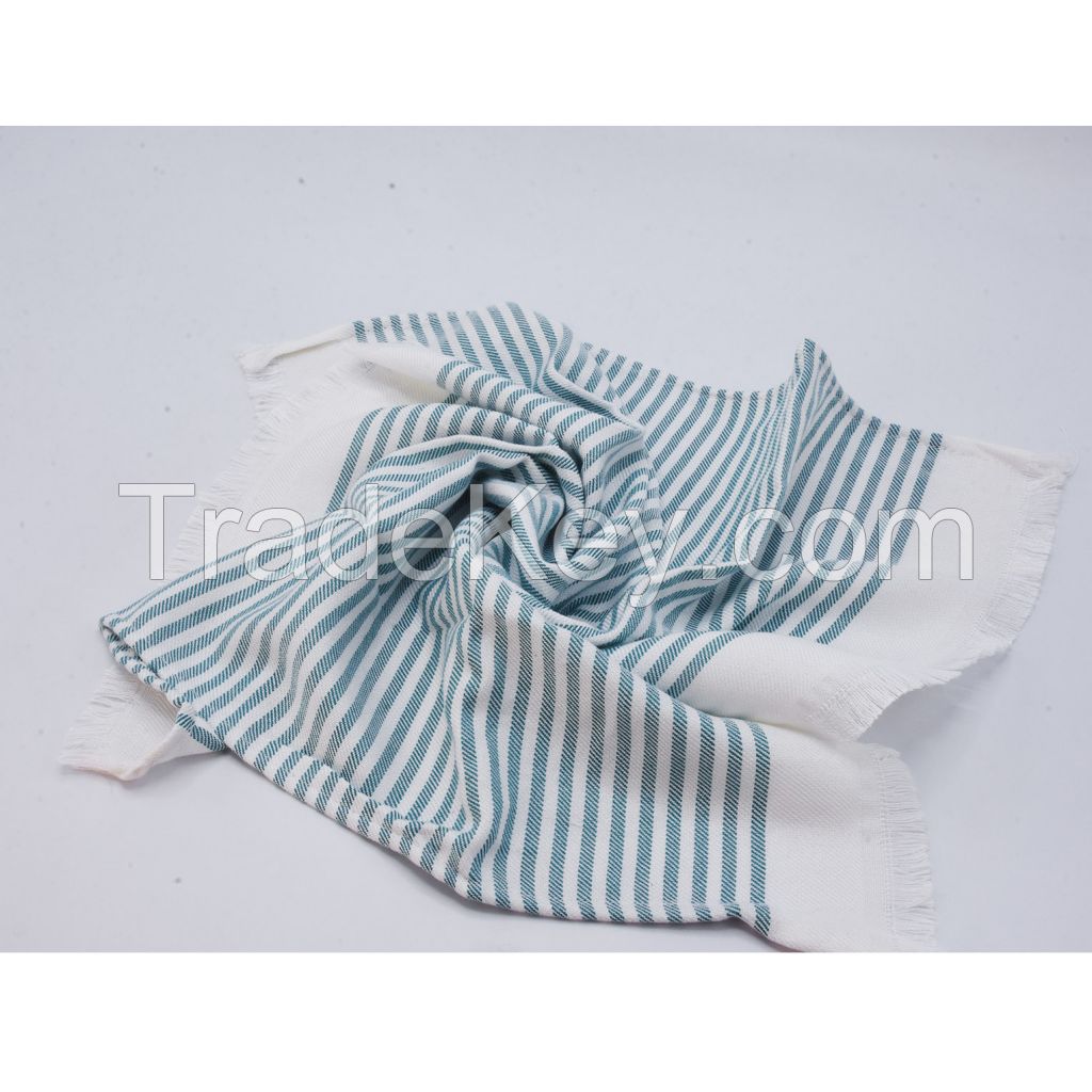 Classic Stripe Kitchen Dish Tea Towel | Small Sized Light Weight Kitchen Cloth | 100% Premium Cotton | (17 x 17) in