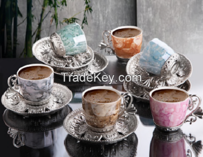 Patterned Six-piece cup set