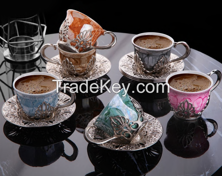 Patterned Six-piece cup set