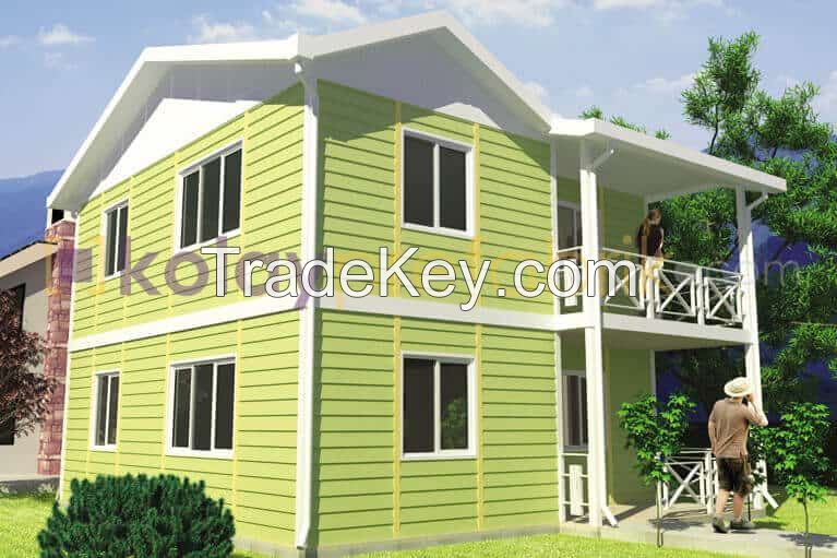 Prefabricated House, 120 M2 Two-Storey Prefab House, Turkey Prefab Houses