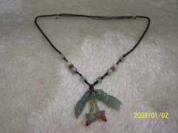 hand knitted nature jade necklace