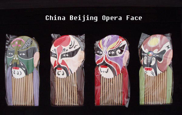 China Beijing Opera Face Craft Healthful Wooden Bamboo Comb YG005