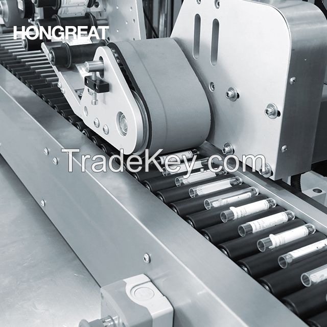 Labeling machine for testing tube production