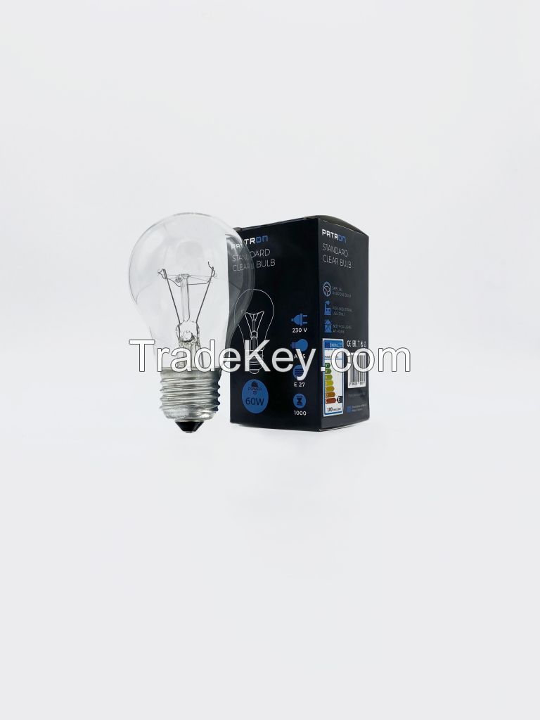 Standard Incandescent Bulb E27 60W A55 530Lm Clear