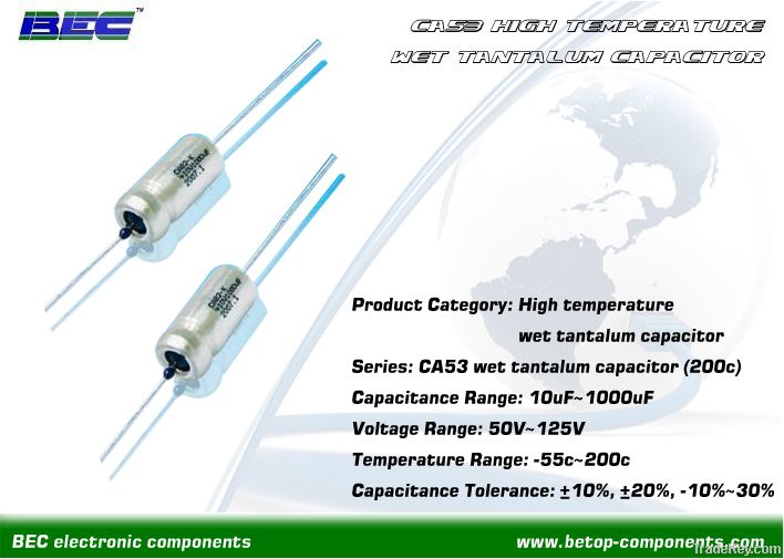 CA53 200c High Temperature Axial Wet Tantalum Capacitor