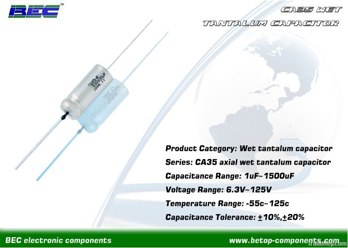 CA35 Axial Hermetically Sealed Wet Tantalum Capacitor