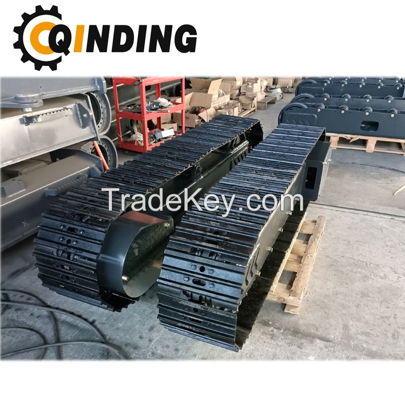 QDRT-04T 4 Ton Rubber Track Undercarriage Chassis for Pipelayers, Harvesting, Cold Milling Machines 2146mm x 458.5mm x 300mm