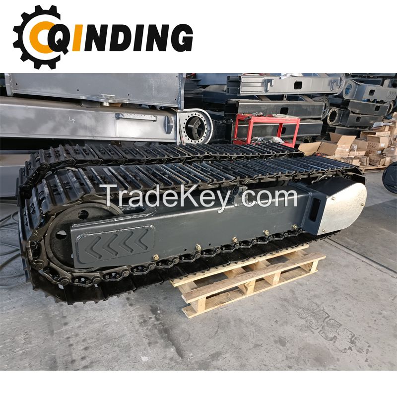 QDRT-04T 4 Ton Rubber Track Undercarriage Chassis for Pipelayers, Harvesting, Cold Milling Machines 2146mm x 458.5mm x 300mm