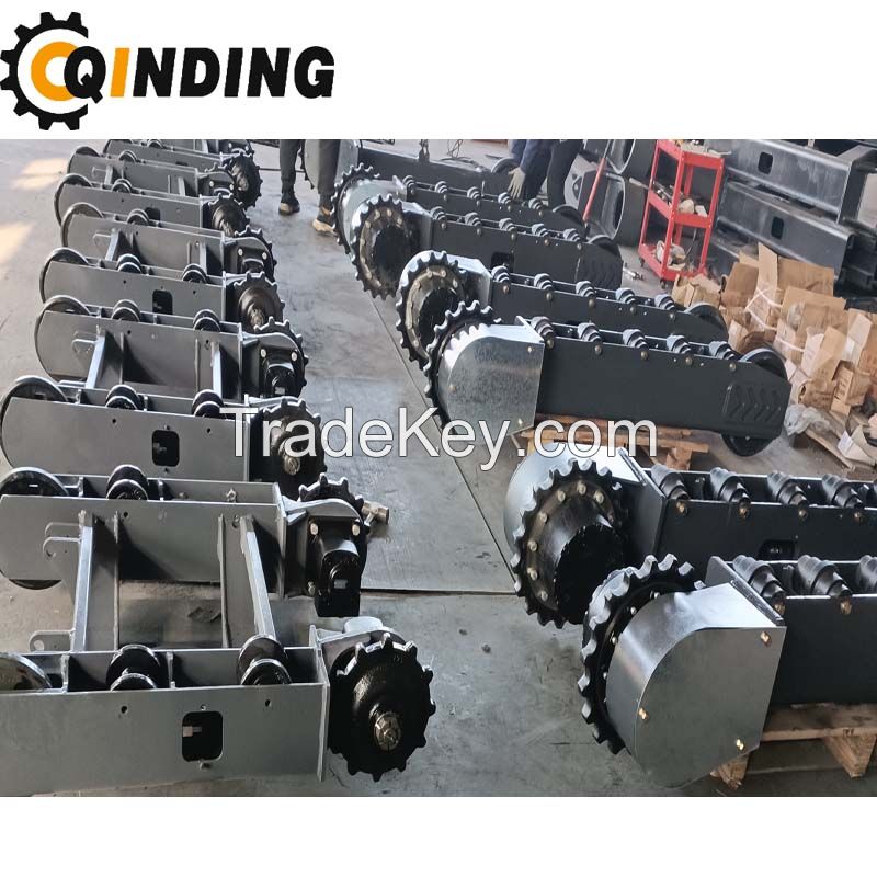 QDRT-02T 2 Ton Rubber Track Undercarriage Chassis for Crusher and Screener, Crawler Excacator,Crane 1815mm x 367mm x 230mm