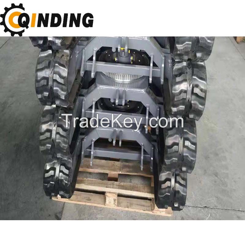 QDRT-10T 10 Ton Rubber Track Undercarriage Chassis for Crawler Excavator, Harvesting, Materialhandling 3551mm x 670mm x 450mm