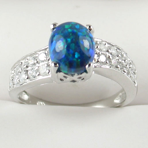 .925 sterling silver opal pendant ring