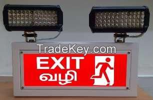 Industrial Emergency Light With  Exit Signage -indoor