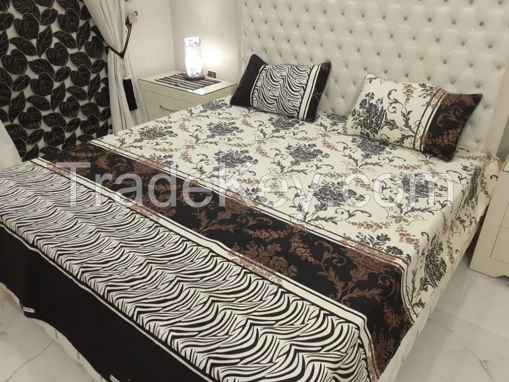 3D Microfiber Crystal Leather Cotton Bed Sheets