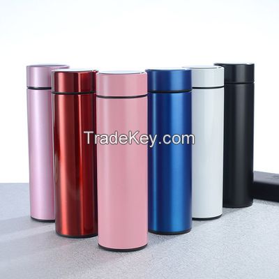 500ml/17oz 304 Perfect For Hot And Cold Drinks Smart Vacuum Insulated Stainless Steel Water Bottle With Led Temperature Display