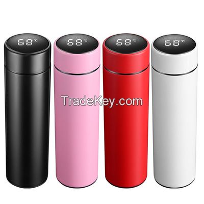 500ml/17oz 304 Perfect For Hot And Cold Drinks Smart Vacuum Insulated Stainless Steel Water Bottle With Led Temperature Display