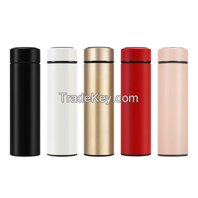 500ml/17oz 304 Perfect For Hot And Cold Drinks Smart Vacuum Insulated Stainless Steel Water Bottle With Led Temperature Display