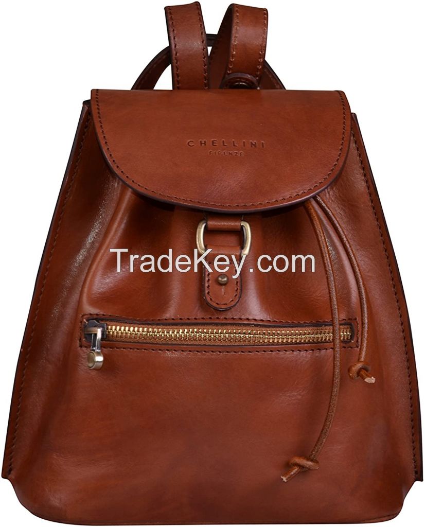 High Quality Custom Stylish Brown Leather Small Backpack