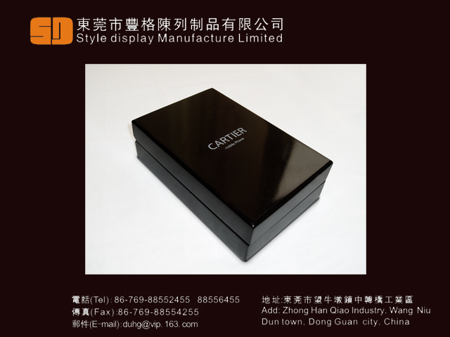wooden boxes lacquered with black glossy