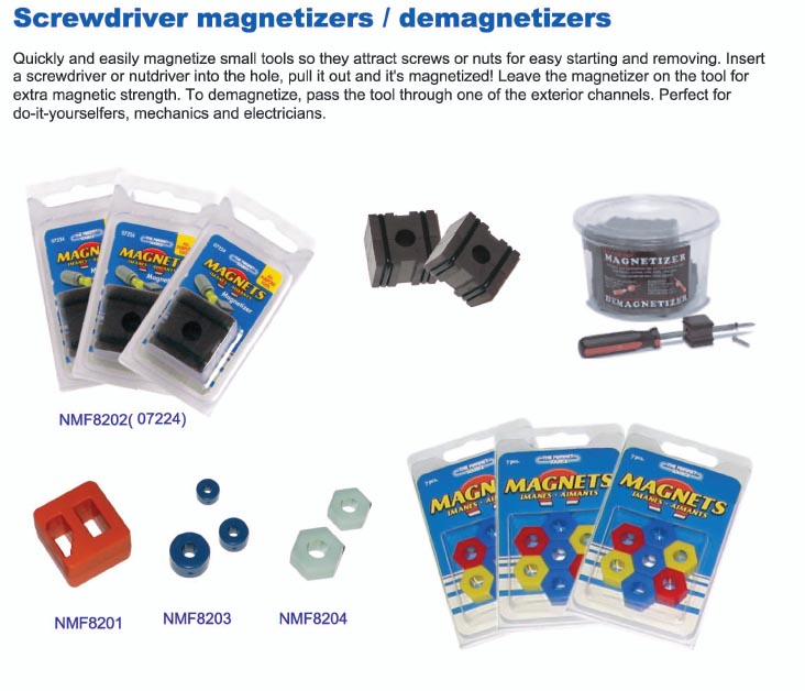 Screwdriver magnetizers/demagnetizers