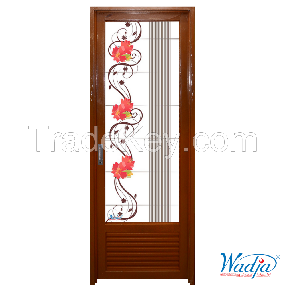 Wadja Glass Door Full - Bathroom Steel Door with Mirror inside