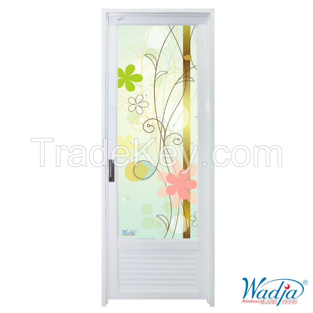 Wadja Glass Door Full - Bathroom Steel Door with Mirror inside