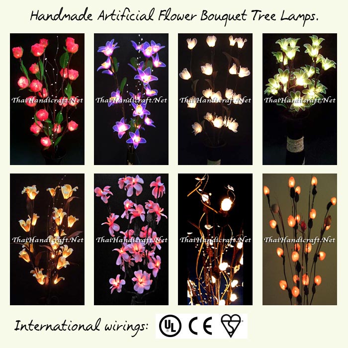 Handmade Artificial Flower Bouquet Tree Lamps