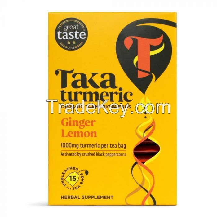 Selling Taka Turmeric Organic Ginger Lemon Blend 15 Teabags