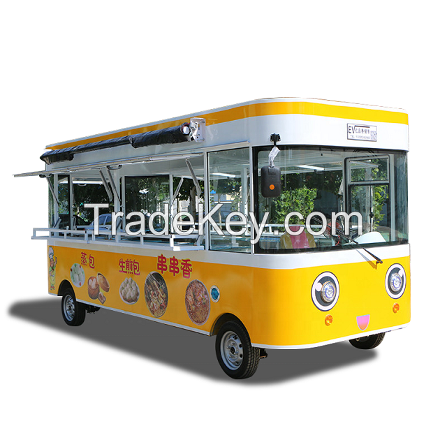 Mobile food truck 7.5ft dining car food trailer for europe vendors hotdog food cart
