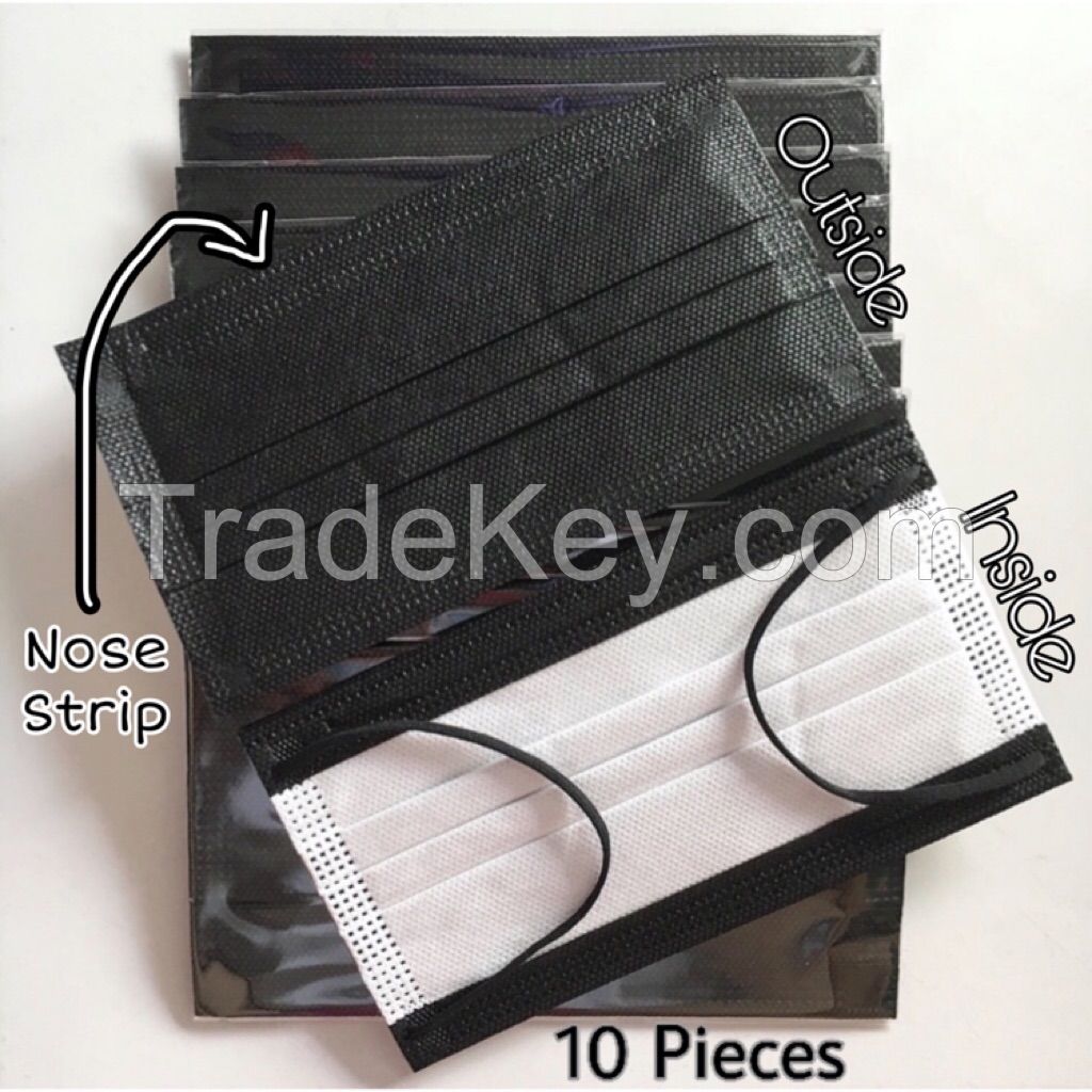 Black Wholesale CE Disposable 3 Ply Protective Facial Face Type II Protective Dust Medical Mask