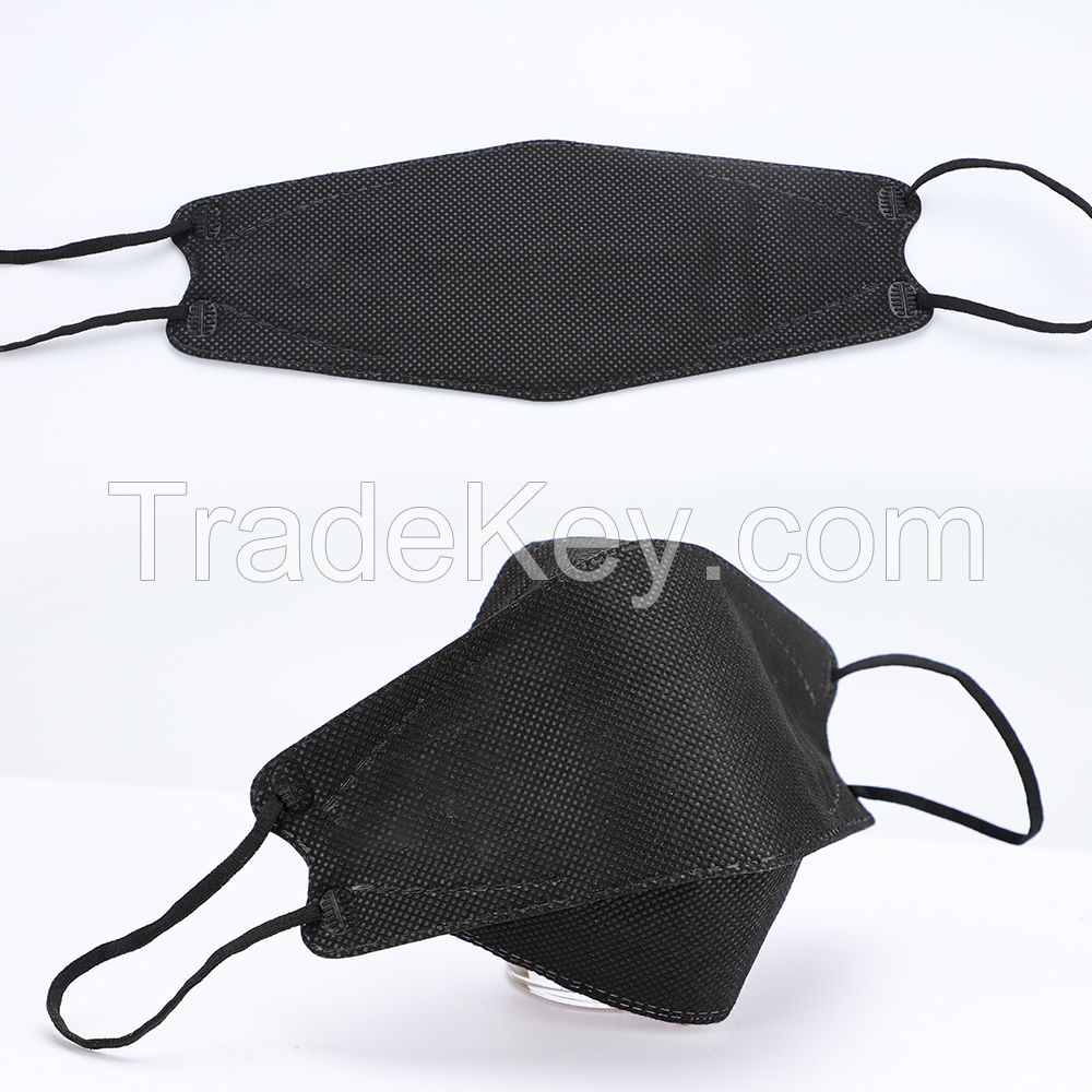4Ply Ear Hook Disposable Face Mask KF94 Mask FFP2 Korean Fish Mouth Type Willow Leaf