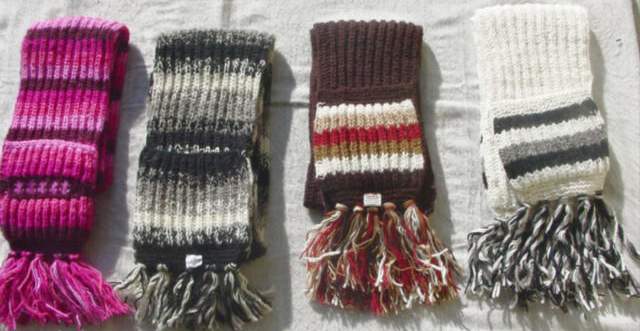 Hand Knitted Woollen Scarves & Shawls