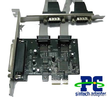 PCI express 1x to 2 serial + 1 parallel ports adapter controller card