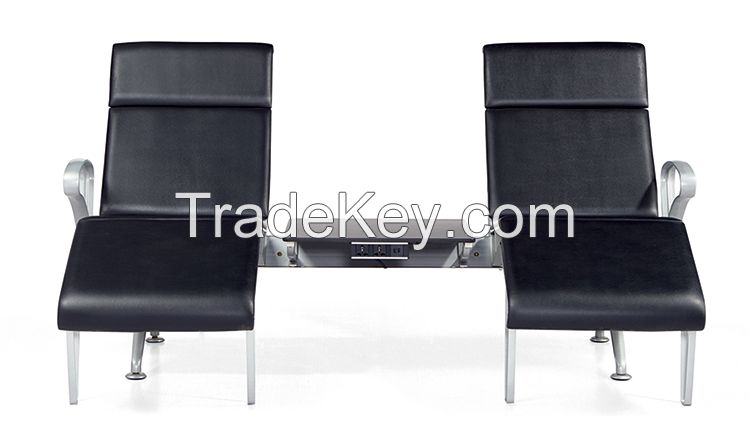 Luxury 2 Seater Airport Vip Lounge Chair Hospital Reception Waiting Chair With Middle Table